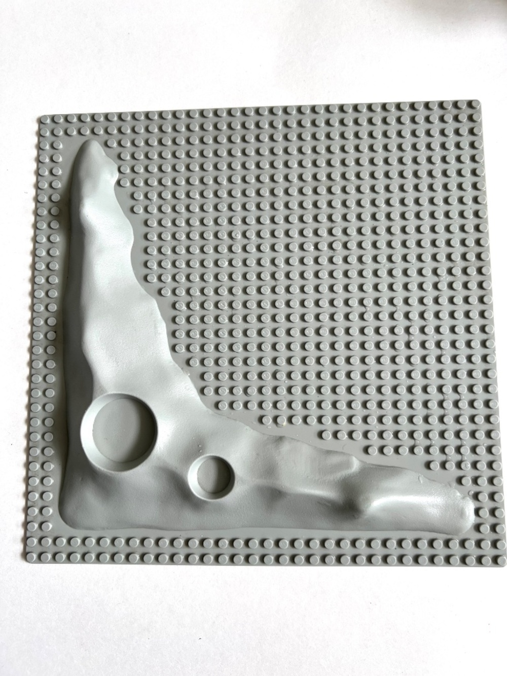 Vintage Lego Crater Moon Base Plate Light Gray 10" x 10" Square